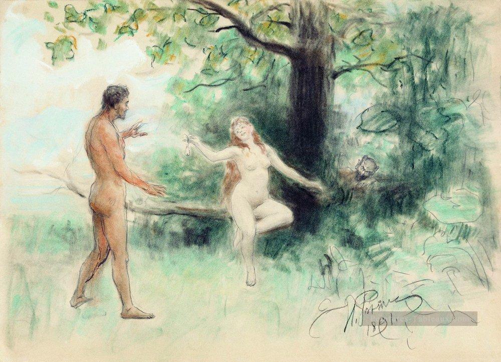 tentation 1891 Ilya Repin Nu impressionniste Peintures à l'huile